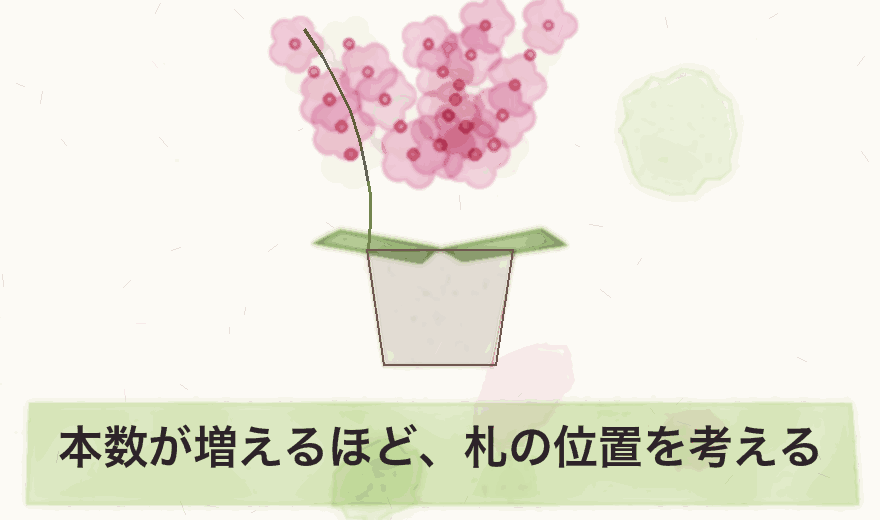 本数が増えるほど、札の位置を考える