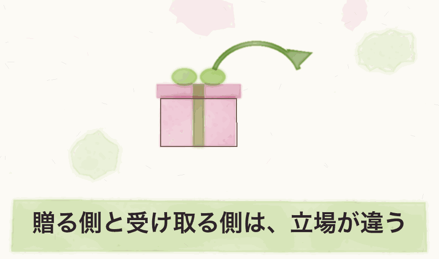贈る側と受け取る側は、立場が違う