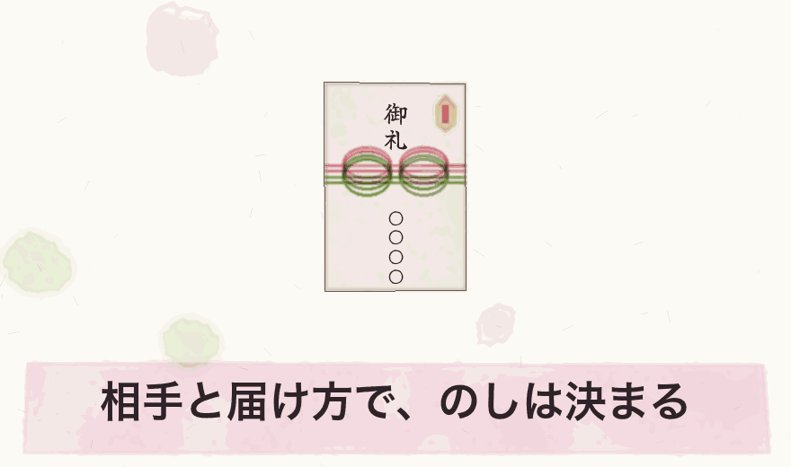 相手と届け方で、のしは決まる