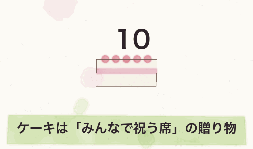 ケーキは「みんなで祝う席」の贈り物