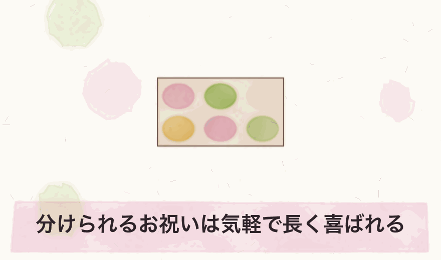 分けられるお祝いは気軽で長く喜ばれる