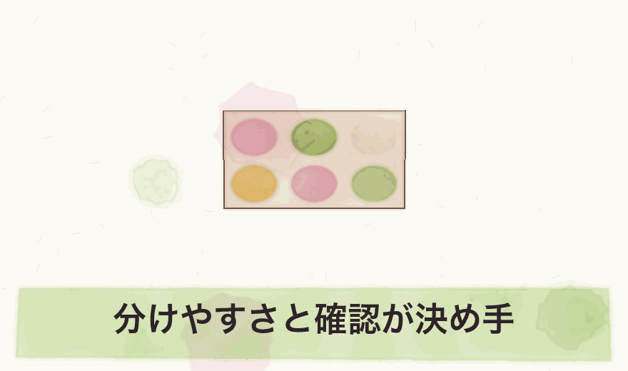 分けやすさと確認が決め手