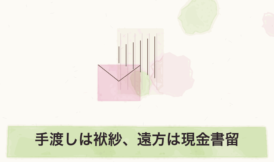 手渡しは袱紗、遠方は現金書留