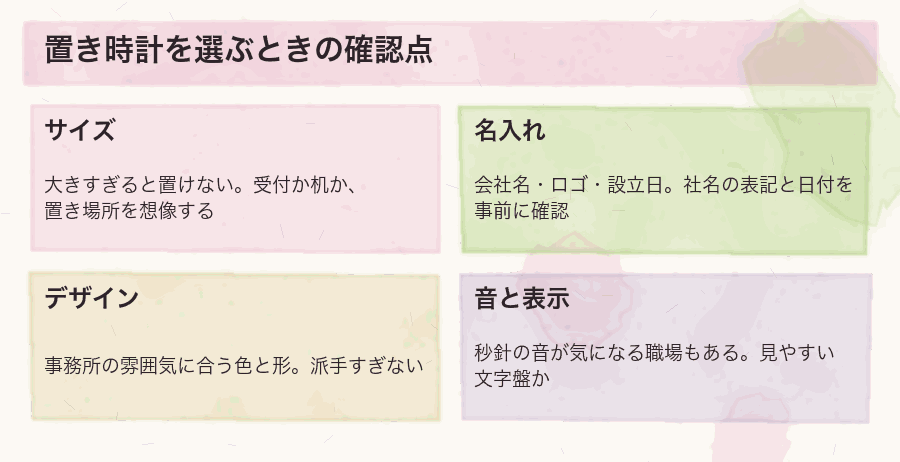 置き時計を選ぶときの確認点